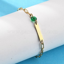 Bracelets à chaîne trombone en acier inoxydable 304&nbsp;BJEW-A035-04G-03