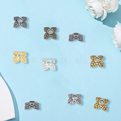 600 шт. 6-х цветные колпачки для бусин в тибетском стиле&nbsp;TIBEB-PA0001-07