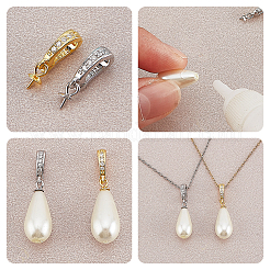 2 шт. 925 подвески-гвоздики из стерлингового серебра с микропаве из кубических цирконий&nbsp;STER-HY0001-06G