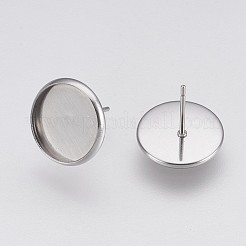 Configuraciones para aretes tipo botón de acero inoxidable 202 que no se deslustran&nbsp;STAS-I088-E-02P
