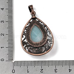 Натуральные подвески в форме цветка из амазонита в форме капли&nbsp;G-A297-05R-11