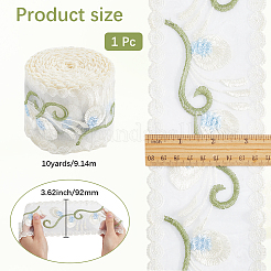 10 ярд полиэстеровой цветочной кружевной ленты с вышивкой&nbsp;OCOR-CY0001-30