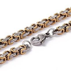 Pvd вакуумное покрытие 201 нержавеющая сталь византийские цепи ожерелья&nbsp;NJEW-I248-03B-GP