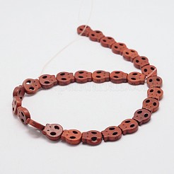 Schädel synthetische türkisfarbene Perlenstränge&nbsp;TURQ-I023-15x13mm-07