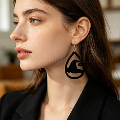 Boucles d'oreilles pendantes en fer et faux daim pour femmes&nbsp;WG84FD9-01