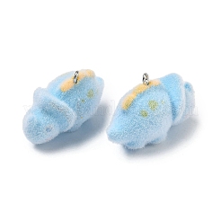 Флокированные подвески из непрозрачной смолы&nbsp;RESI-F064-A16