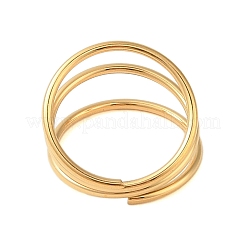 Anillo de puño abierto multicapa de acero inoxidable 304 con revestimiento iónico (IP) para mujer&nbsp;STAS-S125-11G