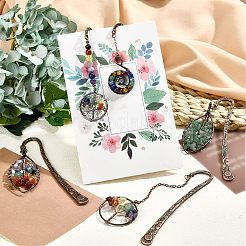 5 pcs 5 marque-pages en laiton de style&nbsp;DIY-NB0006-02