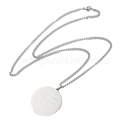 Не тускнеющие ожерелья из нержавеющей стали 304 с подвесками в виде панцирной цепи&nbsp;LS-NJEW-H034-07P