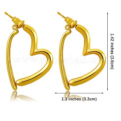 Orecchini pendenti a cuore in ottone con 925 spilla in argento sterling da donna&nbsp;JE1091A
