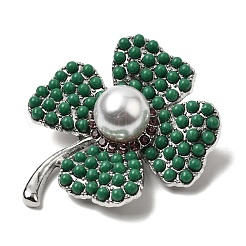Акриловые броши с жемчугом и стразами&nbsp;JEWB-L026-03P