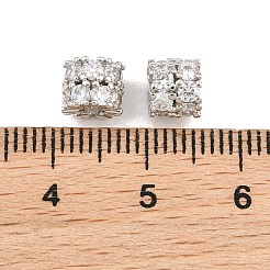 Messing Micro Pave klare Zirkonia Perlen&nbsp;KK-CBA78C7-12P