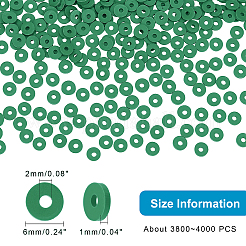 10 brin de perles rondes plates en argile polymère faites à la main&nbsp;CLAY-PH0001-44K