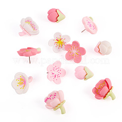 Набор из 48 смоляного цветка и железных кнопок&nbsp;AJEW-TAC00050