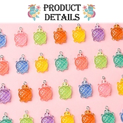 32 шт. 8-цветные градиентные подвески из непрозрачной светящейся смолы&nbsp;RESI-FS0001-96