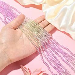 10 нить прозрачных стеклянных бусин градиентного цвета&nbsp;GLAA-CJ0002-09A