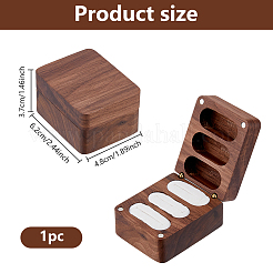 1шт подарочная коробка для ювелирных изделий из орехового дерева с 3 отделениями и магнитной крышкой&nbsp;CON-DC0001-15A