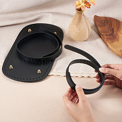 1 pezzo ovale in pelle PU per lavorare a maglia e uncinetto&nbsp;DIY-TA0014-91A