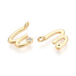 Adornos de latón micropavé de circonia cúbica&nbsp;KK-N263-97G-W