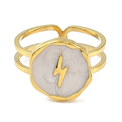 Кольца-манжеты из нержавеющей стали 304 с эмалью для женщин&nbsp;RJEW-F166-41G-01