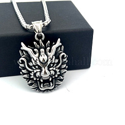 Винтажный панк-кулон в виде головы дракона из нержавеющей стали 304 для мужчин.&nbsp;WI9275