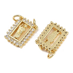Pendentifs avec zircon cubiques à micro-pavés en laiton&nbsp;KK-S526-05G-A