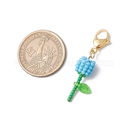 Perline di vetro a forma di garofano per la festa della mamma e decorazioni acriliche a forma di ciondolo&nbsp;HJEW-MZ00228-05