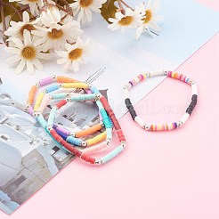 Ensembles de bracelets extensibles en perles heishi en pâte polymère faits à la main&nbsp;BJEW-JB06146