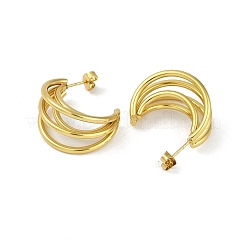 Серьги-гвоздики из нержавеющей стали 201 с вакуумным покрытием PVD для женщин&nbsp;EJEW-F345-01G