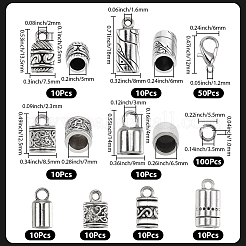 80 шт. 8 стиля тибетского стиля сплава наконечник шнура&nbsp;FIND-SC0020-98C