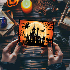 Halloween-Schloss-Stanzschablonen aus Kohlenstoffstahl&nbsp;DIY-WH0309-2408