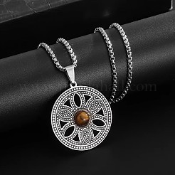 Colliers pendentifs fleur de vie en acier inoxydable 201&nbsp;WG7C937-01