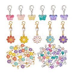 36 colgante de mariposa de vidrio pintado con aerosol transparente de 6 colores&nbsp;HJEW-PH02252
