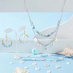 Наборы подвесок из натуральных пресноводных ракушек&nbsp;SHEL-PH0001-54