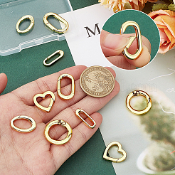 10 шт. 5 стиля латунных пружинных затворных колец&nbsp;KK-PH0013-87