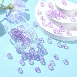 100 Stück mattierte Glasperlen aus Backfarbe&nbsp;DGLA-YW0001-36F