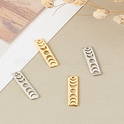 4 шт. 2-цветная подвеска с латунным покрытием и фазами Луны&nbsp;KK-LP0001-59