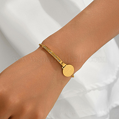 Braccialetti da donna con maglie a barra ad arco in acciaio inossidabile e strass di cristallo&nbsp;RJ1740