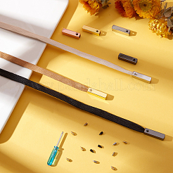 Наборы соединителей с пряжкой для шнурков из прямоугольного сплава&nbsp;FIND-PH0003-63