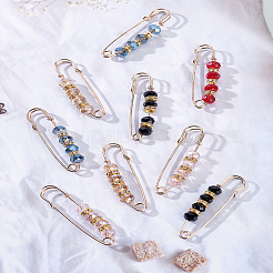 10 шт. 5-х цветные булавки для килта со стеклянными бусинами родель&nbsp;JEWB-LP0001-02