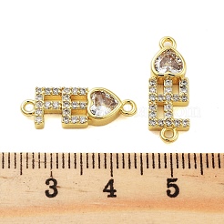 Покрытие стойки латунь проложить прозрачный кубический цирконий fe подвески в виде звеньев в форме сердца&nbsp;KK-S379-24G