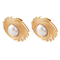 Boucles d'oreilles puces en acier inoxydable 304 et perles en plastique&nbsp;SA-G607-02G