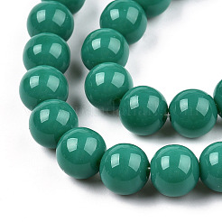 Chapelets de perles en verre opaque de couleur unie&nbsp;X-GLAA-T032-P10mm-12