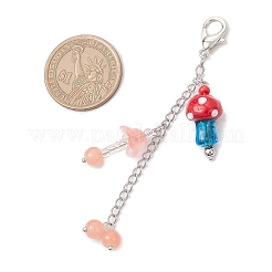 Гриб ручной работы лэмпворк и стеклянный кулон украшение&nbsp;HJEW-JM03810