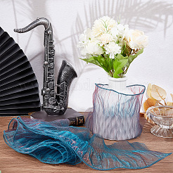 Ribete de tela de encaje plisado con volantes de organza de poliéster&nbsp;OCOR-WH0070-15A