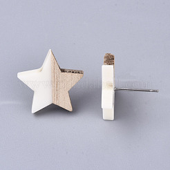 Orecchini in resina e legno&nbsp;EJEW-N017-001A-C06