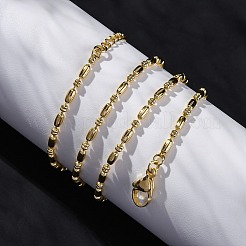 Collier à maillons ovales en laiton plaqué rack&nbsp;NJEW-A035-06G-01