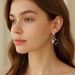 3 пара двухцветных сережек-гвоздиков из сплава со стразами&nbsp;EJEW-GO0007-004