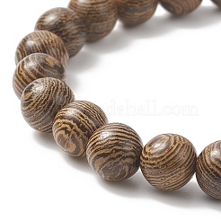 7pcs 7 style naturel et synthétique mélange de pierres précieuses et de bois de wengé ensemble de bracelets extensibles perlés&nbsp;BJEW-JB09157