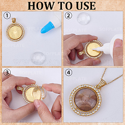 DIY Blanko Kuppel Legierung Strass Anhänger Halskette Herstellung Kits&nbsp;DIY-SP0002-72A